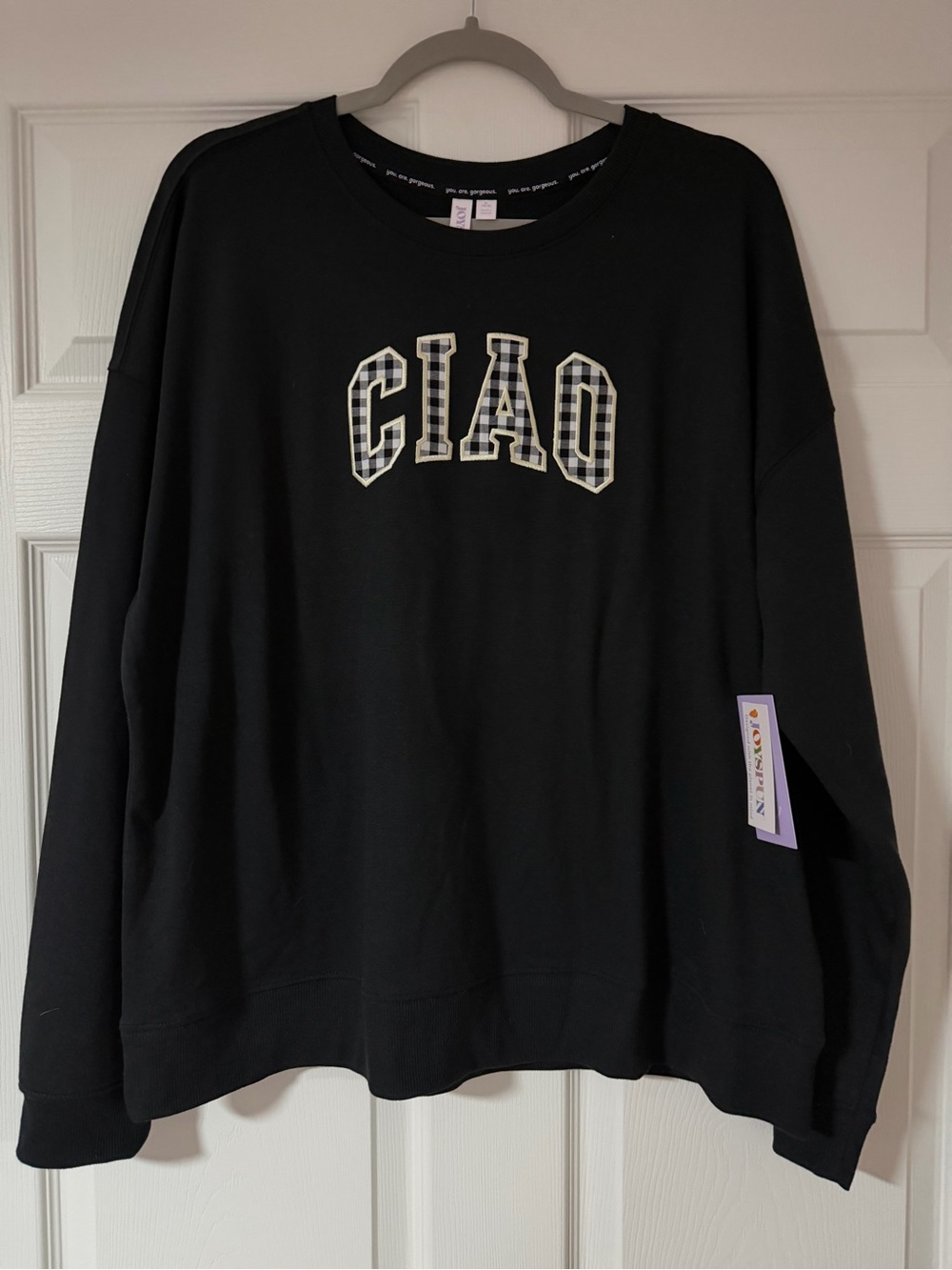 CIAO Plaid Letter Black Shirt